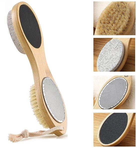 Strumento per piedi 4 in 1 - Rimuovitore di calli - Pietra abrasiva - Strumento per raschiare - Raschiatore metallico - Adatto per piedi bagnati/secchi