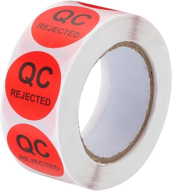 Etichette di rifiuto QC per gestione di magazzino - 25mm - 1" - 500 pezzi