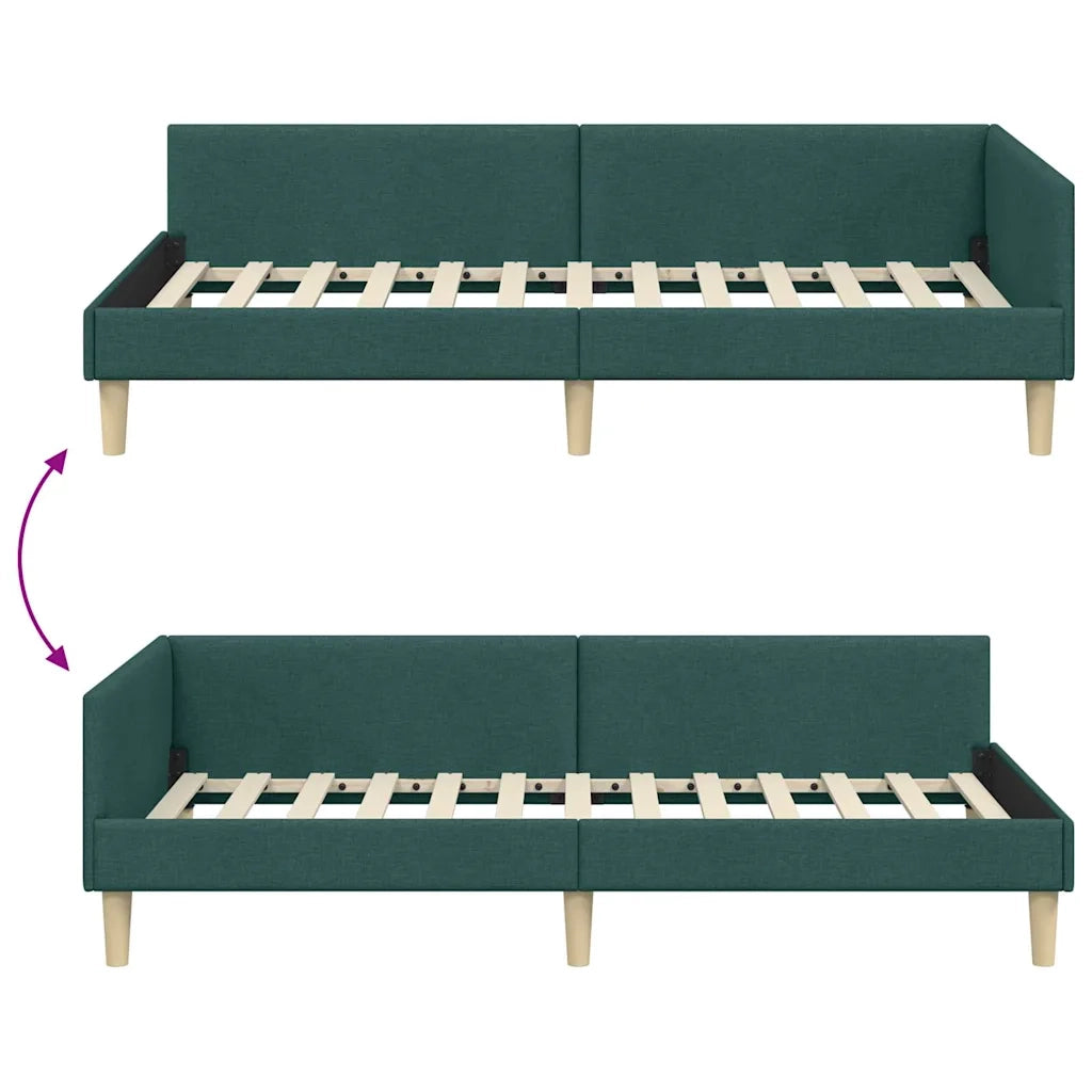vidaXL Struttura Letto Angolare Altro Verde scuro 100 x 200 cm