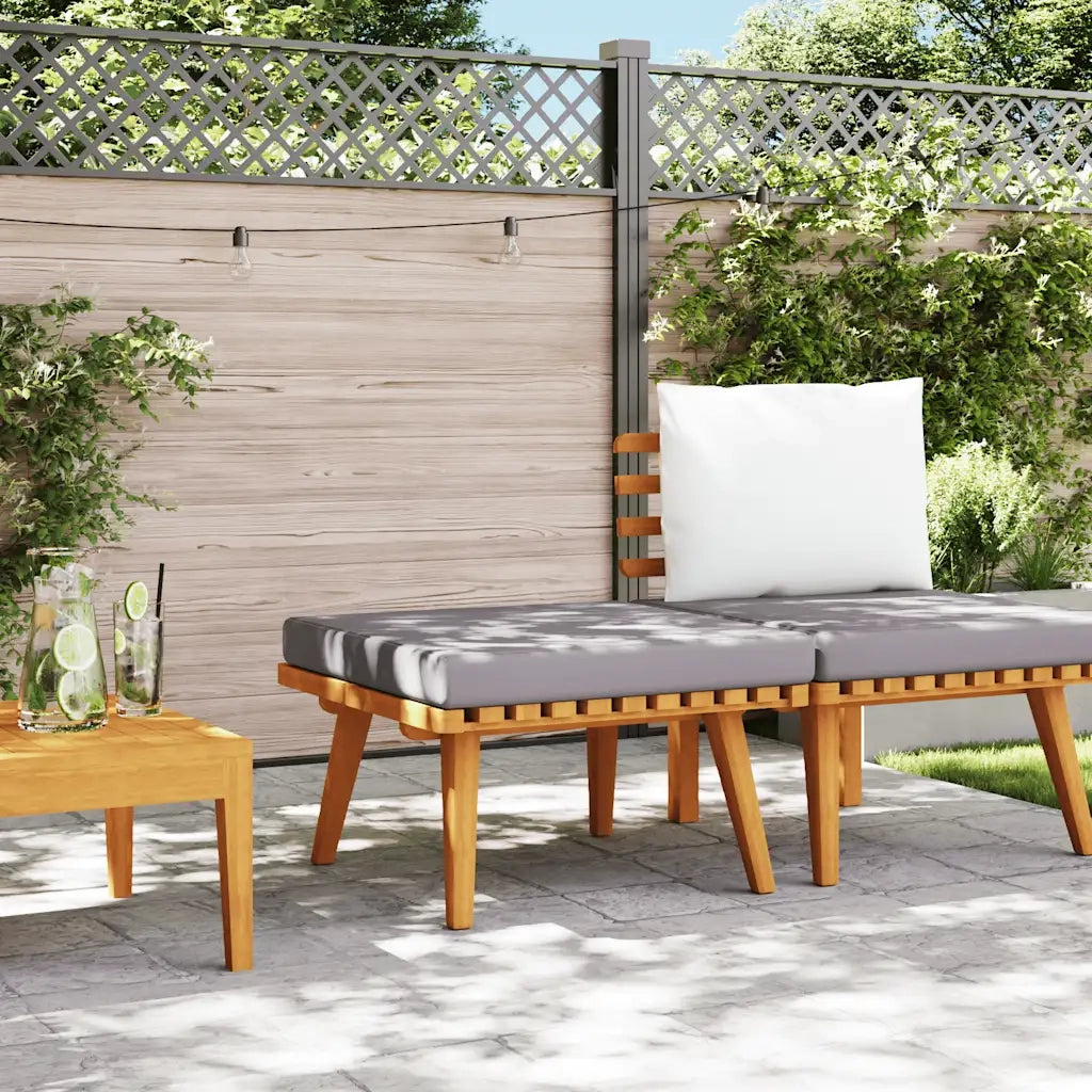 Sgabello da Giardino con Cuscino 60x60x29 cm in Massello Acacia 46674