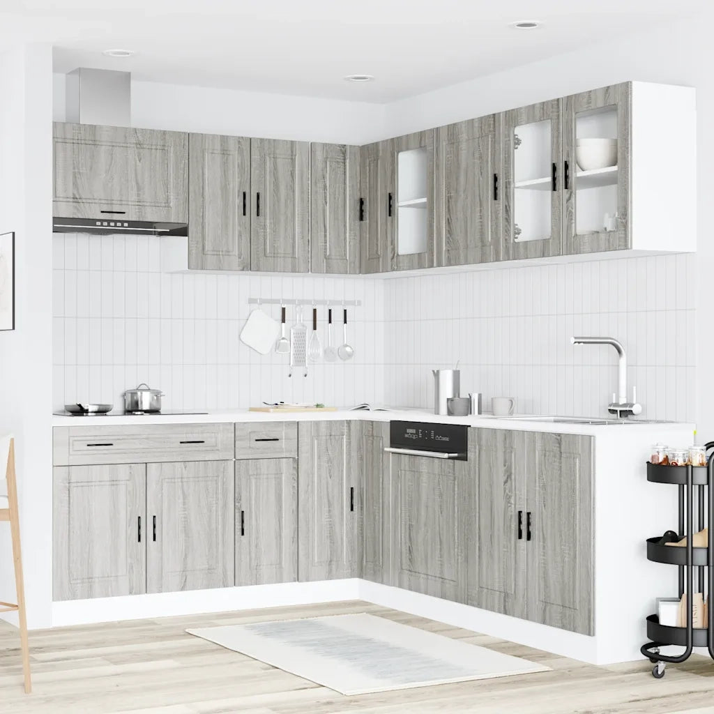 Set Mobili da Cucina 11 pz Porto Grigio Sonoma in Truciolato
