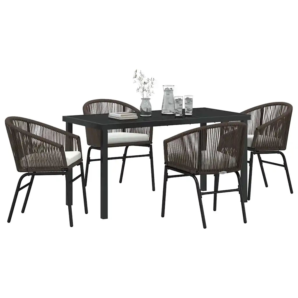 Set da Pranzo per Giardino 5 pcs Marrone 3379354
