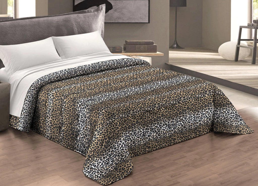 Trapunta Piumone Letto Invernale Imbottita 300gr Microfibra Scaldanotti Maculato - Piazza E Mezza - Maculato