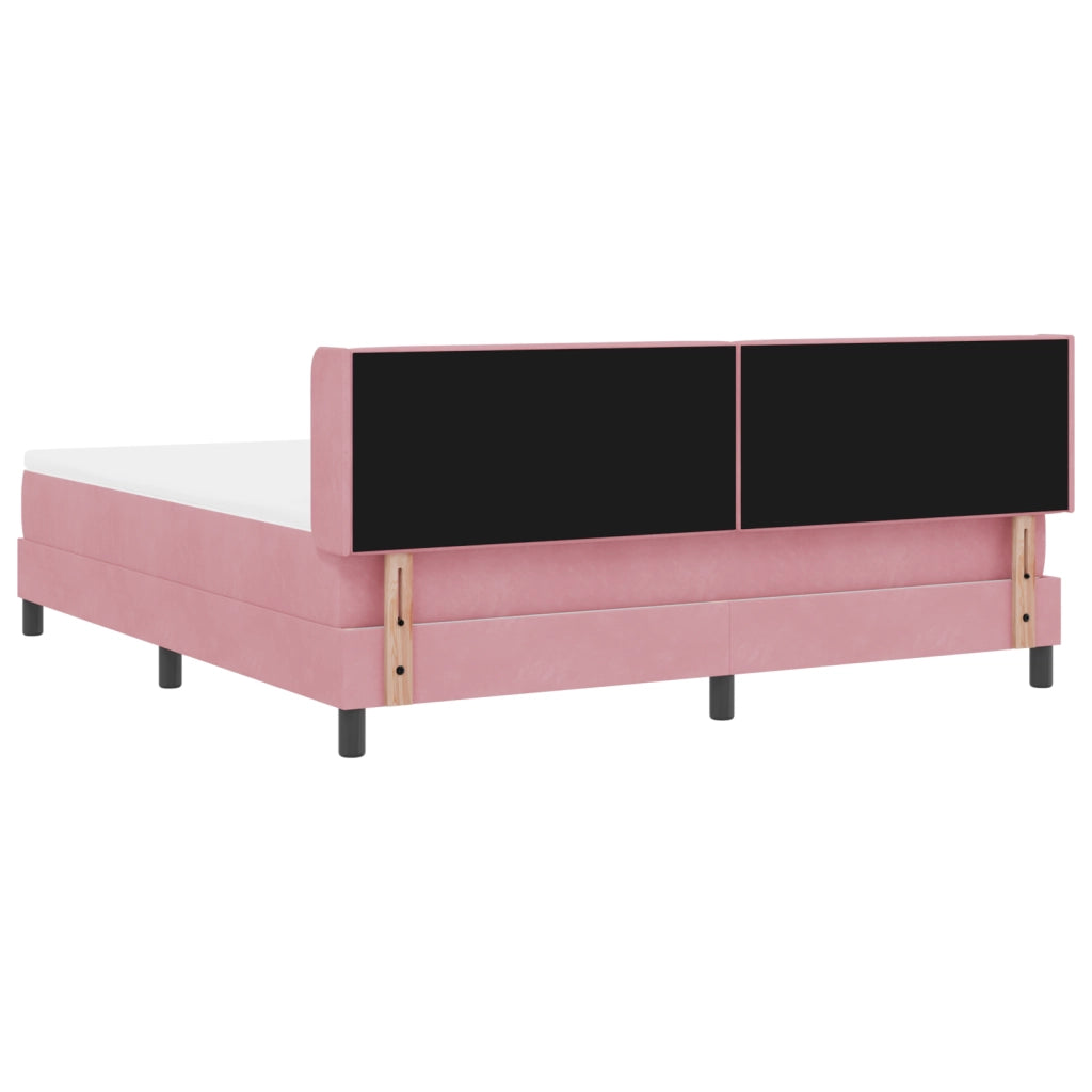 Letto Box Spring con Materasso Rosa 180x200 cm Velluto