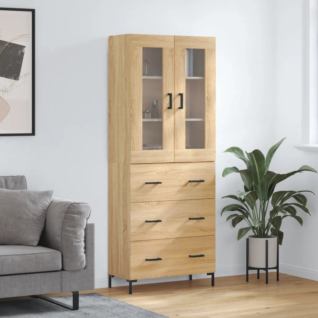 Credenza | Madia | Buffet da pranzo | Armadio da pranzo Rovere Sonoma 69,5x34x180 cm in Legno Multistrato