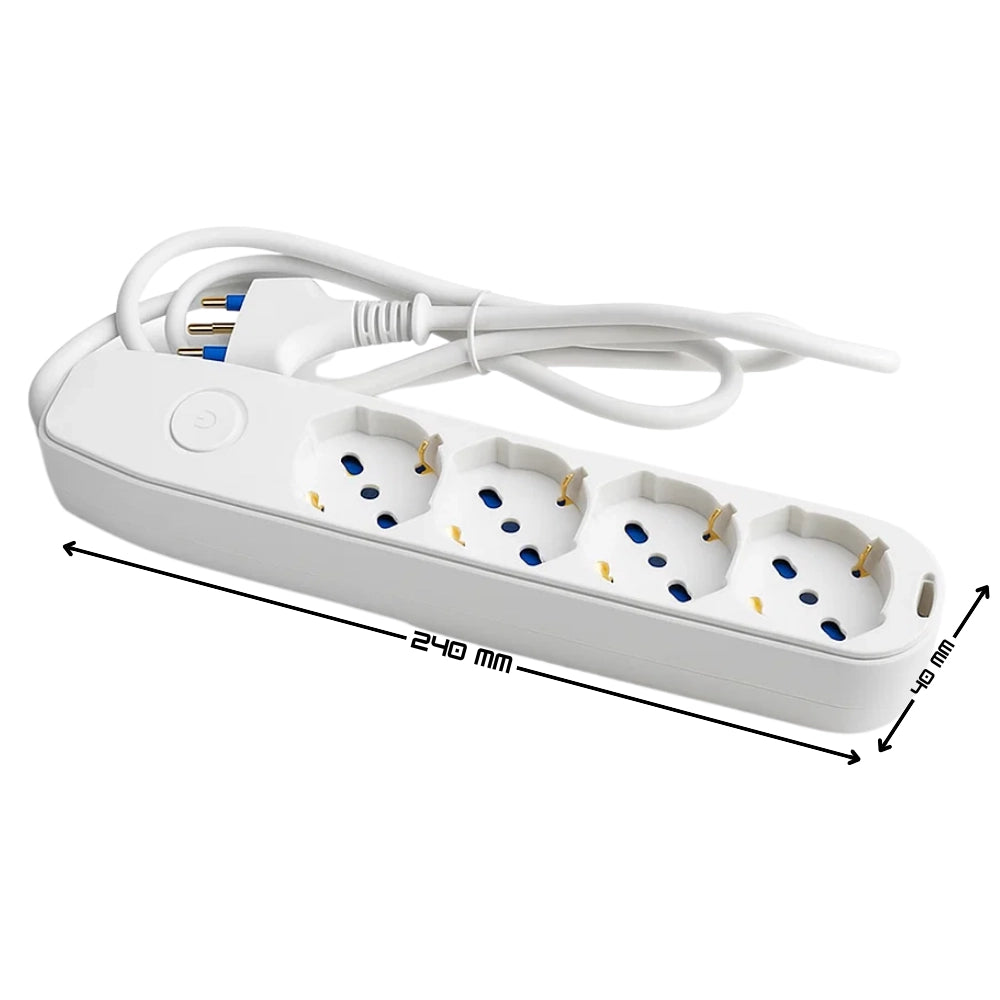 Multipresa ecova 30079x con interruttore luminoso 4 prese schuko e italiane