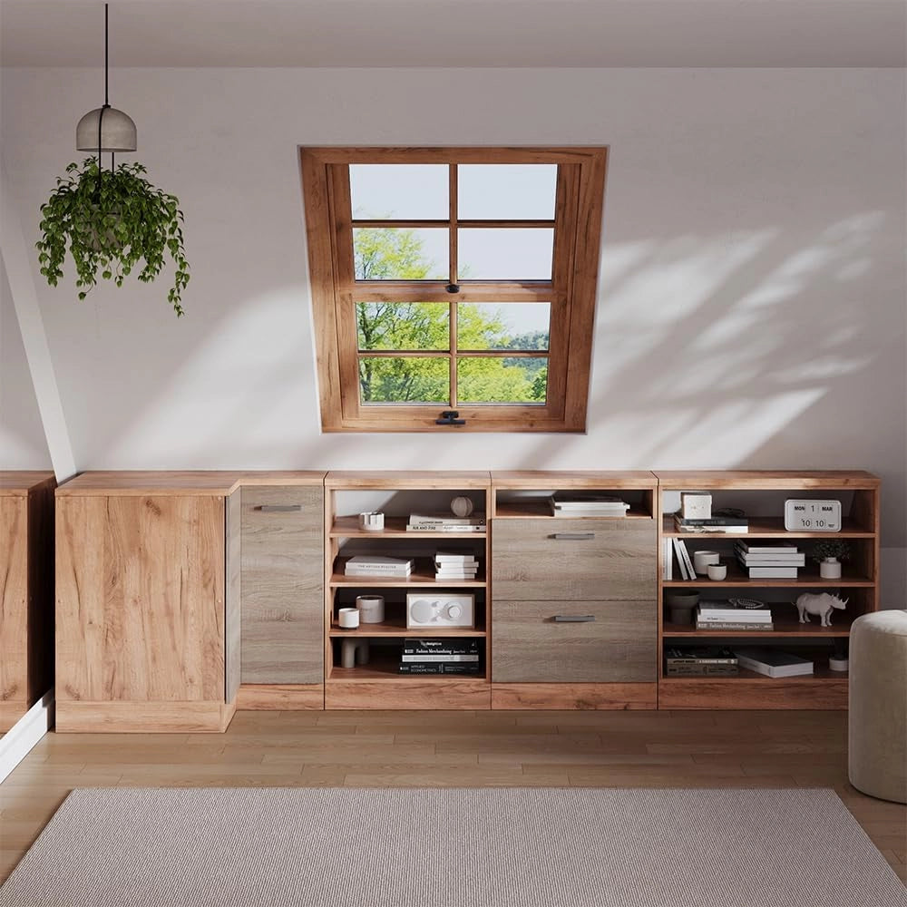 Mobile sottotetto Mobile angolare Rion, Sonoma, 75.6 x 81.6 cm con 1 porta, carcassa dell’armadio profondità 60 cm, adatto per il salvaspazio sotto tetti spioventi