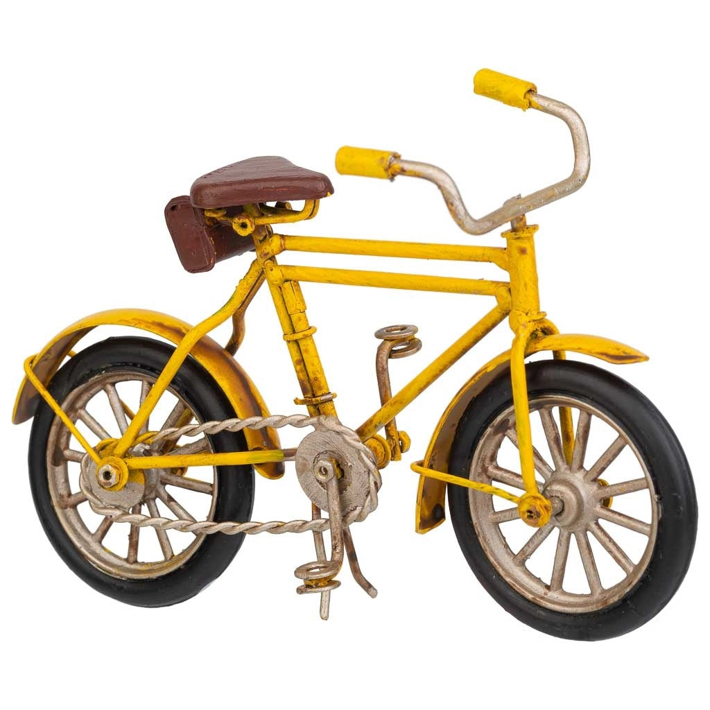 Bicicletta in metallo gialla 16,5x5x8,8h