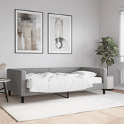 Divano Letto con Materasso Grigio Chiaro 100x200 cm in Tessuto