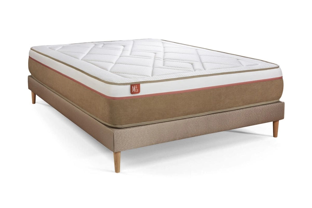 Pacchetto letto completo - Materasso 180x200cm + Box spring con doghe (kit) + 2 cuscini + Piumino - Le Soyeux