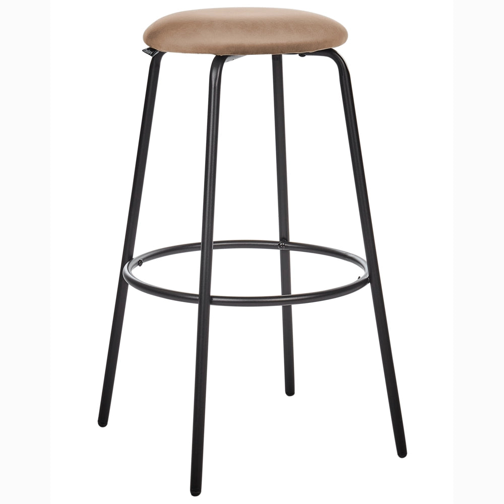 Set di 2 sgabelli da bar in velluto marrone gambe in acciaio senza braccioli soggiorno salotto stile moderno