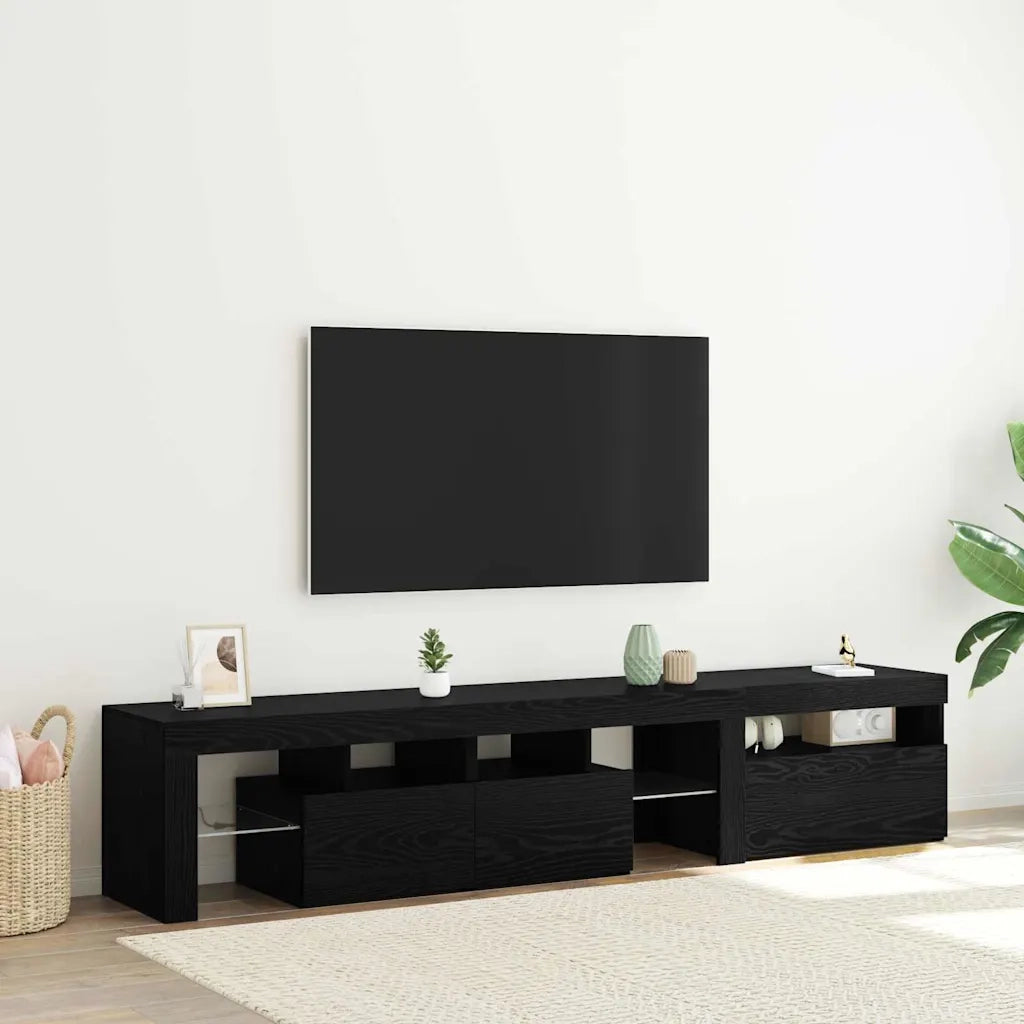 Mobile TV 2 pz-Mobile per TV-Credenza TV Rovere Nero 260 x 37 x 40 cm Legno multistrato 999483