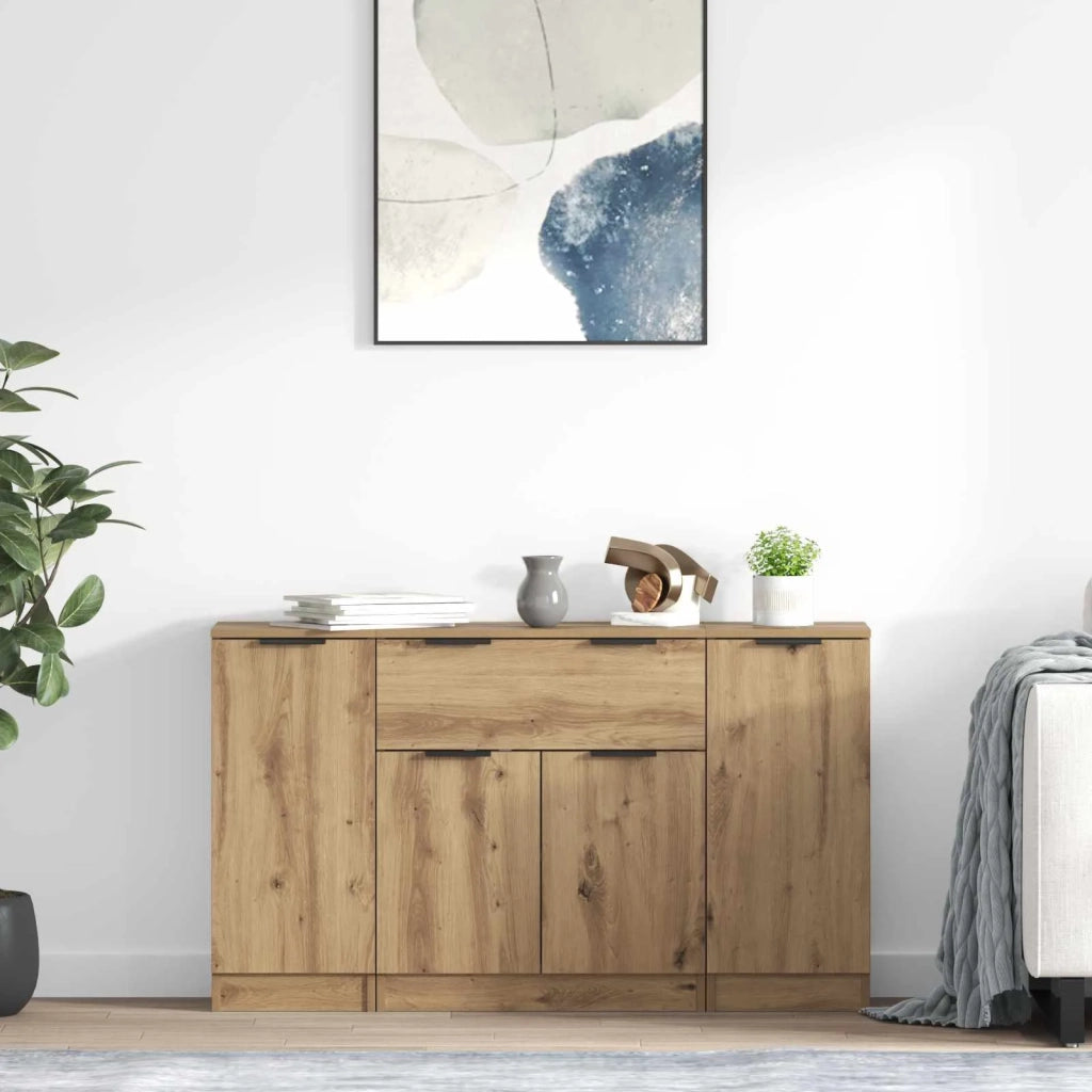 Credenza 3 pcs Rovere artigianale Legno multistrato 3415938