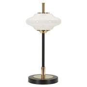 Lampada da Tavolo VKH921, Bianco, Vetro, 22x22x46 cm