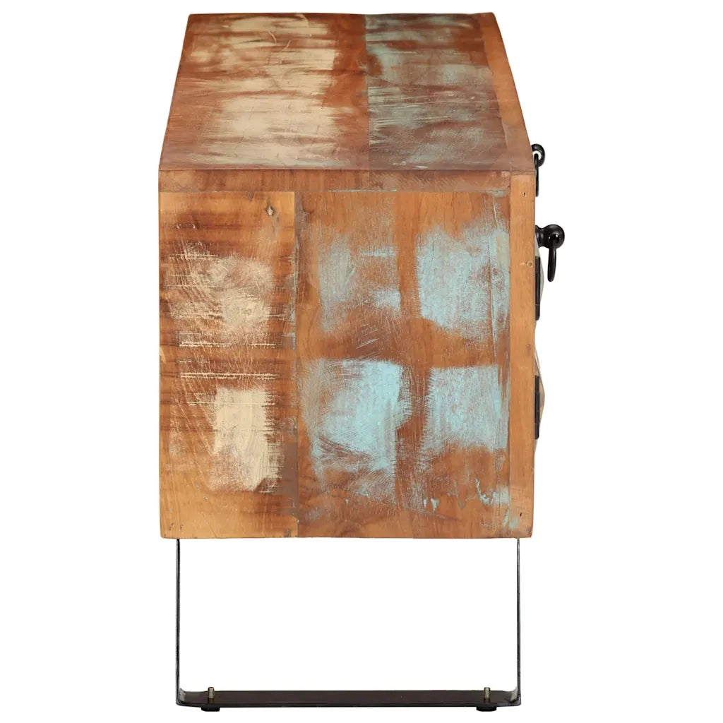 Mobile Porta TV 112x30x45 cm in Legno Massello di Recupero 354321