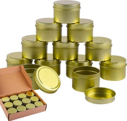 Bacchette Metalliche per Candelabri - contenitori per candele vuoti - con coperchi - 12 pezzi - 2 oz - piccoli contenitori di conservazione - creazione di candele DIY - per artigianato e hobby, viaggi/camping, feste e altro