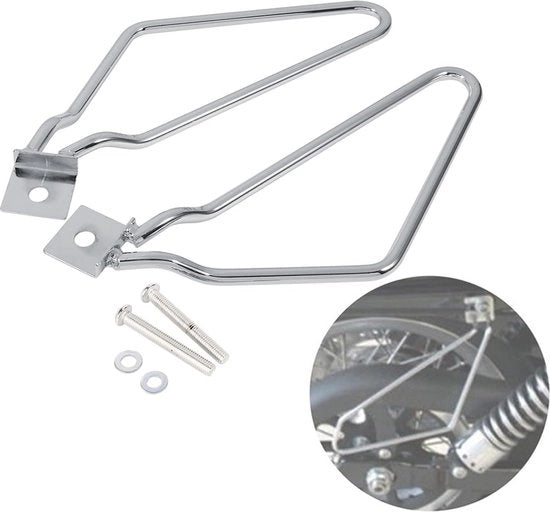 Supporto per zaini per motocicletta - 2x supporti per zaini - sospensione per XL883/1200 HD1450/1584 (argento)