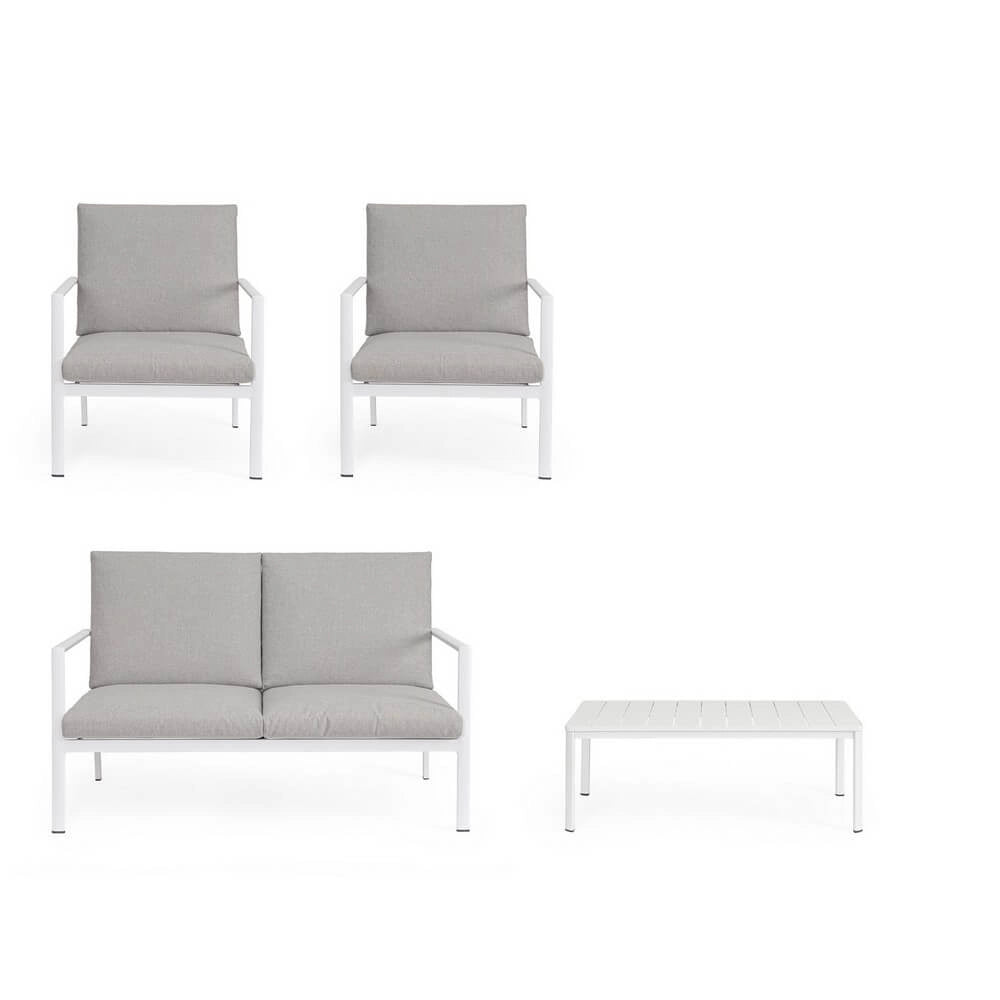 Set da 4 Salotto da Giardino in Alluminio con Cuscini - FYRON