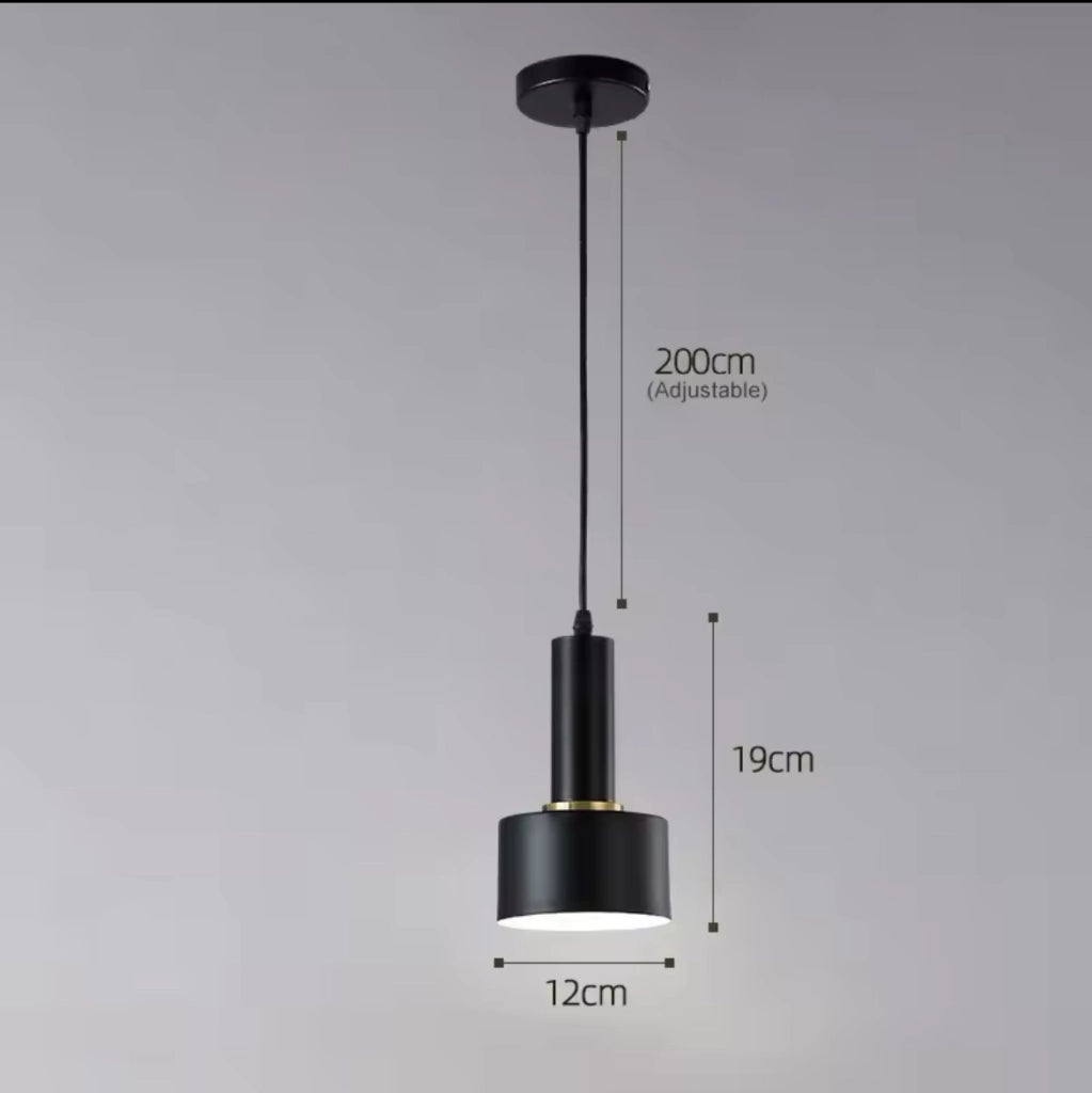 Lampadario moderno pendente a sospensione in ferro Nero attacco lampadine E27 per salone e penisole cucina