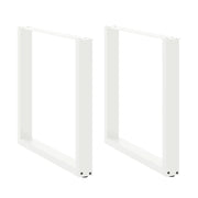 Set di 2 gambe per tavolo da pranzo a forma di U con piedini regolabili 90 x 72-73 cm stile moderno acciaio bianco 02_0057433