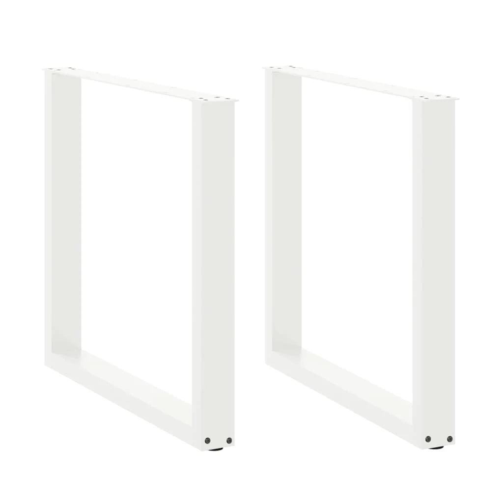 Set di 2 gambe per tavolo da pranzo a forma di U con piedini regolabili 90 x 72-73 cm stile moderno acciaio bianco 02_0057433