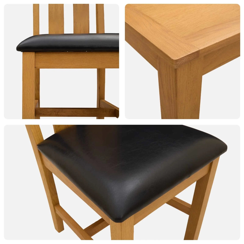 Set da pranzo 5 pz Nero Legno di Quercia Massello 3430337