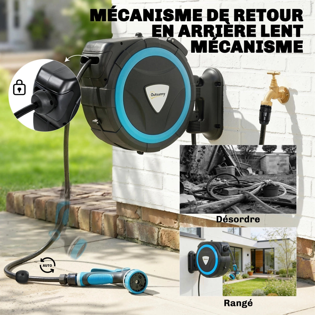 Irrigatore Muro con Tubo 14+1,5 m ¨C zephmum ¨C Blu, 49x15x37cm