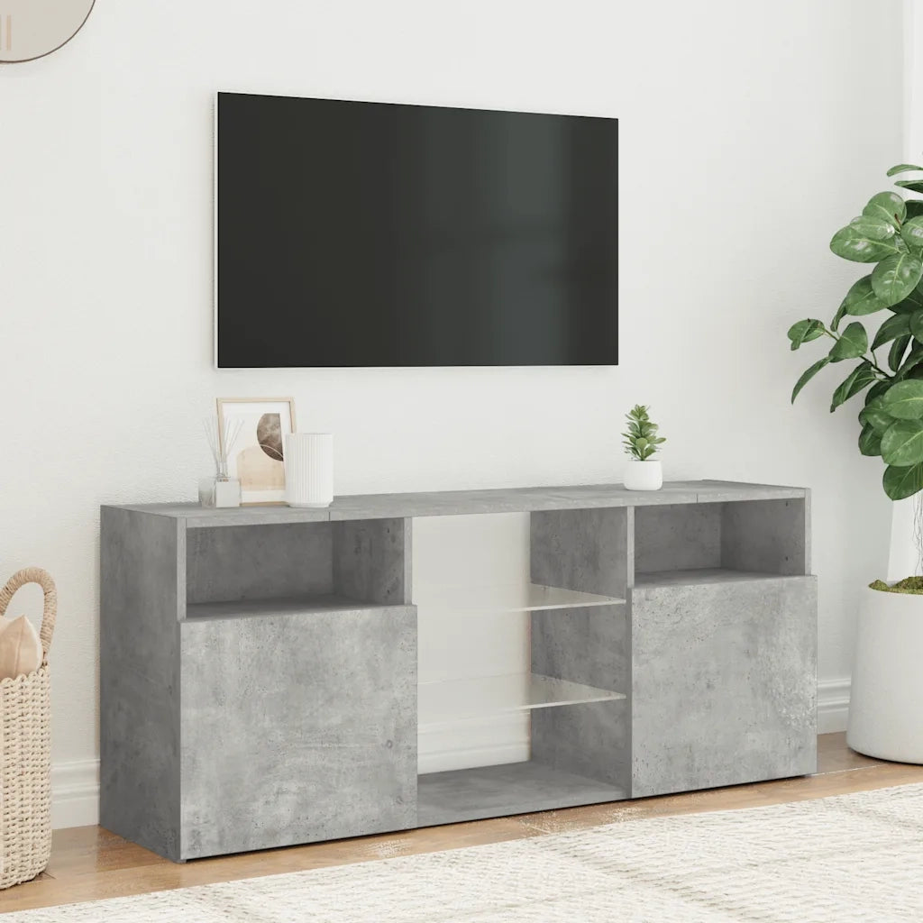 Mobile Porta TV con Luci LED Grigio Cemento 120x30x50 cm 804305