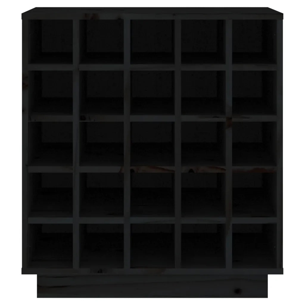 Portabottiglie Nero 55,5x34x61 cm in Legno Massello di Pino 821531