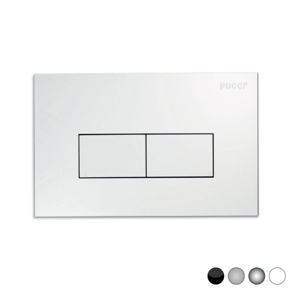 PLACCA PER CASSETTA INCASSO PUCCI ECO 2 PULSANTI LINEA MOD.2014- Cromo-Satinata- PUCCI- pezzi 1