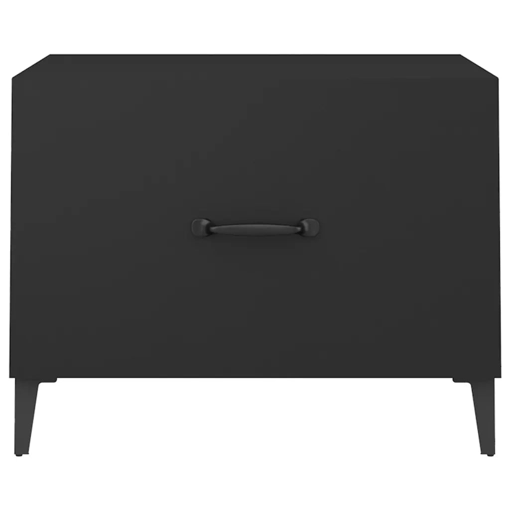 Tavolini da Salotto con Gambe in Metallo 2 pz Nero 50x50x40 cm