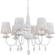Lampadario classico FABRIZIA bianco 6xE14 Polux 310415