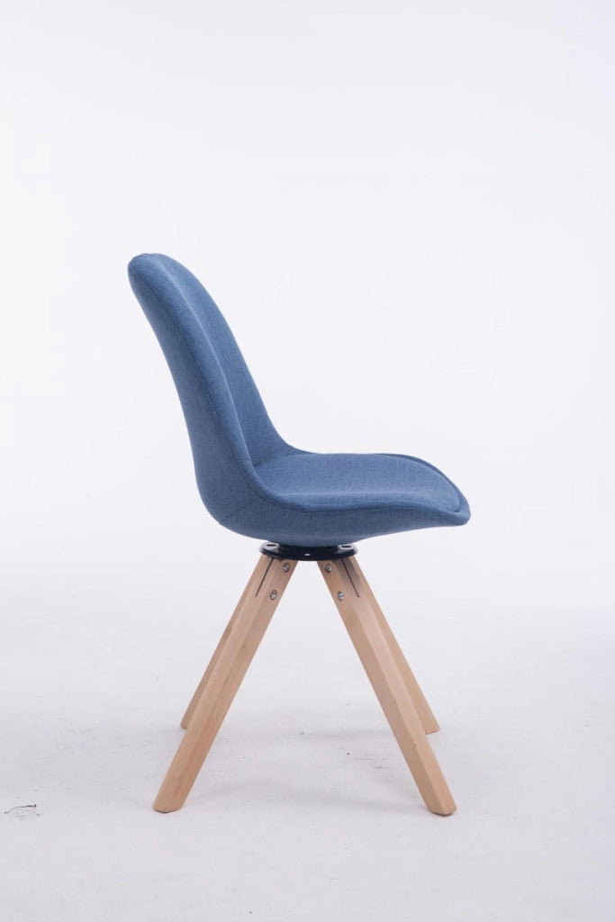 Sedia ospite Troyes Girevole Tessuto Quadrato blu,natura