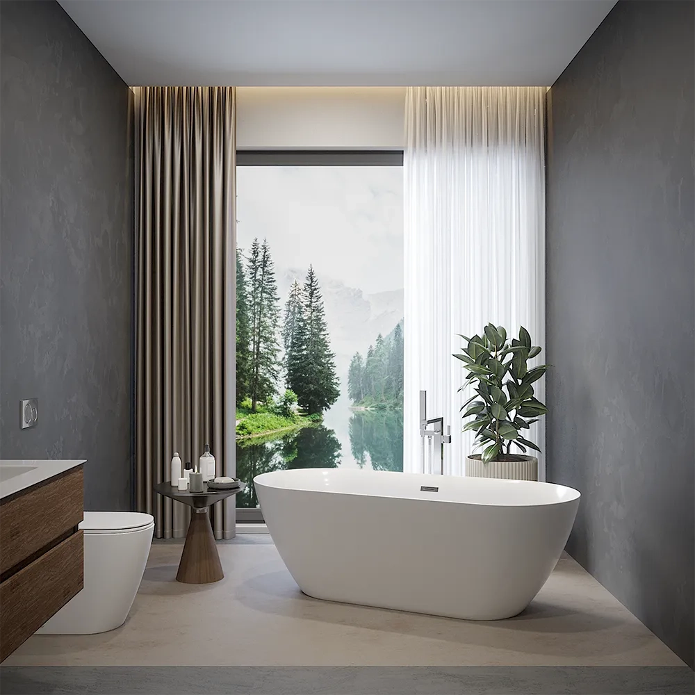 Vasca da bagno freestanding 160cm in acrilico bianco lucido | Atena