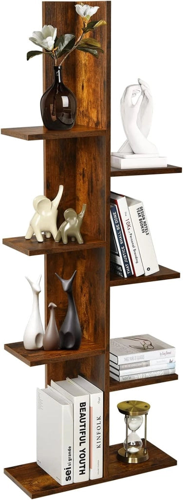 Scaffale in Legno per Libri, 6 Livelli, Libreria da Terra multiuso per Soggirno Ufficio Balcone, Ideale per per Soggirno Ufficio Balcone, 50 x 20 x 141,5 cm (Marrone)