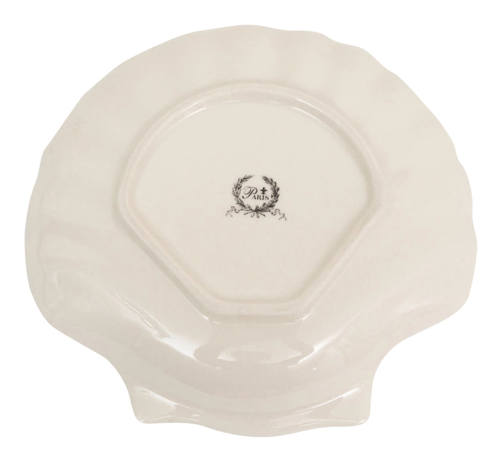 Biscottini Porta saponetta svuota tasche in porcellana bianca decorata "Le Bain Paris" L20xPR19xH3,8 cm