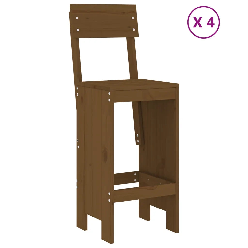 Set Bar da Giardino 5 pz | Set Salotto da Giardino ambra in Legno Massello di Pino