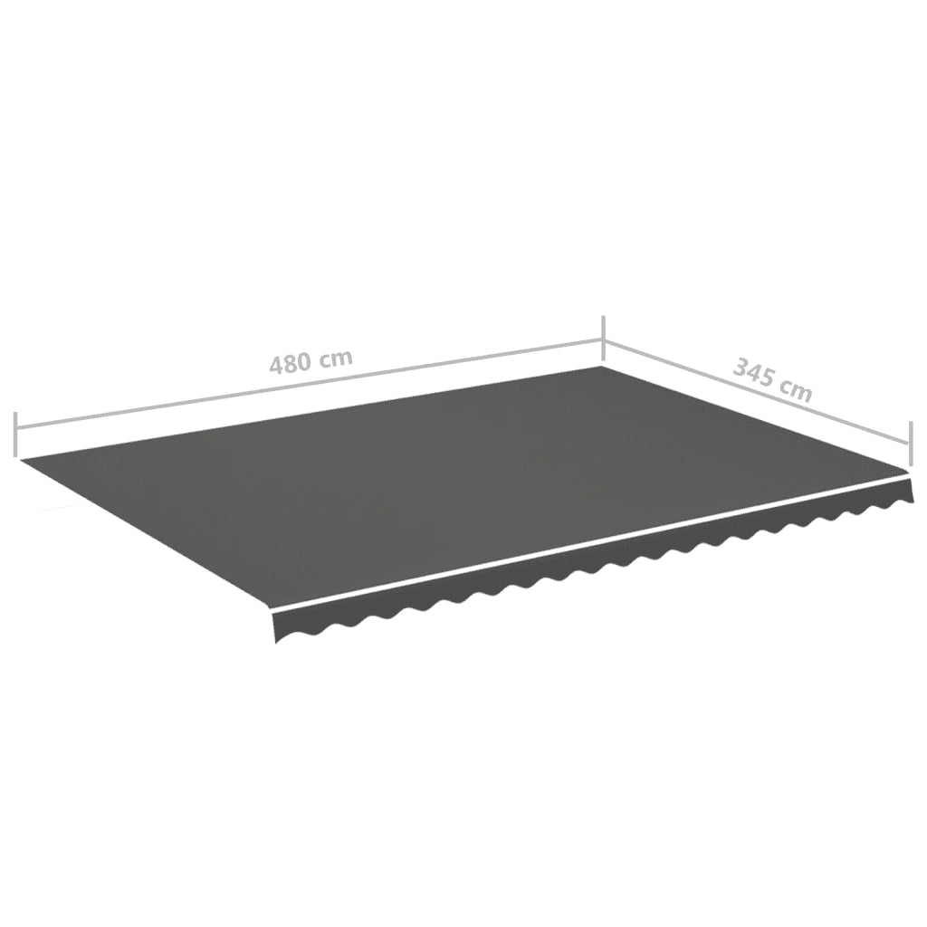 Tessuto di Ricambio per Tenda da Sole Antracite 500x350 cm Poliestere 311952