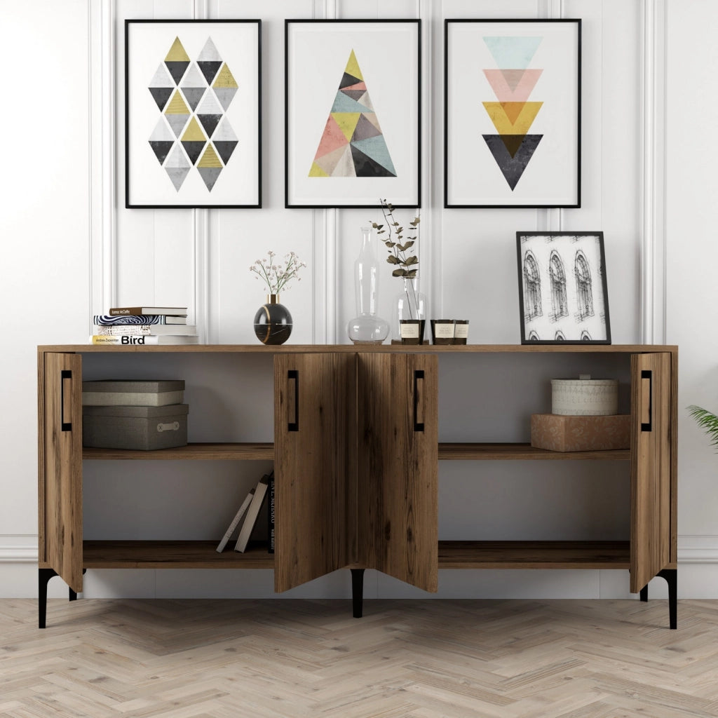Credenza in legno "Kiev" - 180 x 35 x 78 cm - Noce