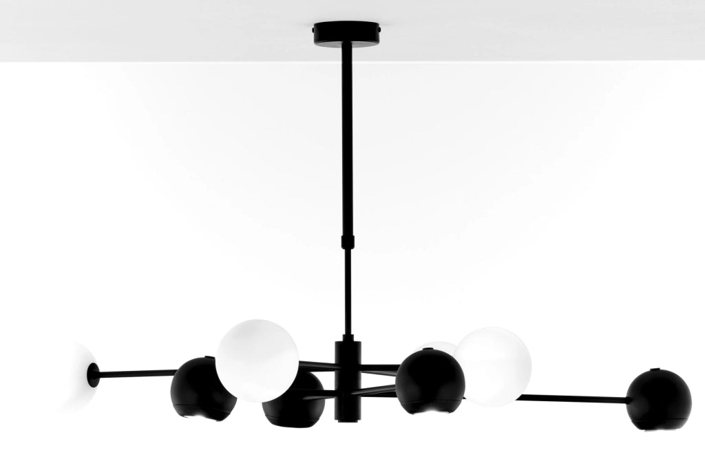 Lampada a sospensione MOKA nera 8 luci G9/GU10 Jupiter