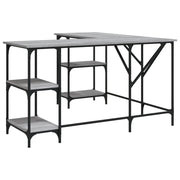 Scrivania Sonoma postazione computer mobile per computer scrivania da studio 139 x 139 x 75 cm legno ingegnerizzato grigio 02_0023948