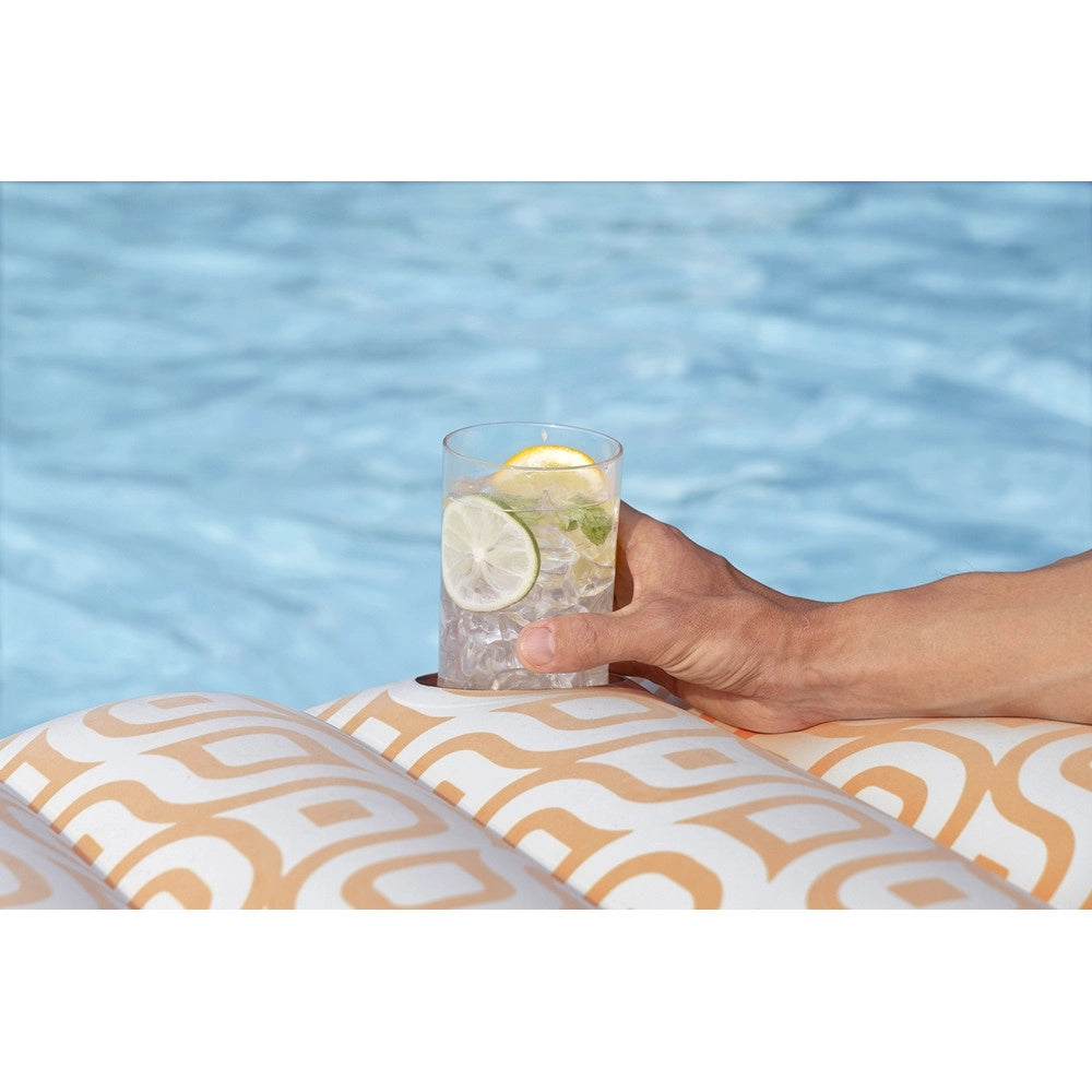 Trade Shop - Materasso Gonfiabile Con Superficie In Velluto Portabicchieri Per Piscina Spiaggia 43836 -