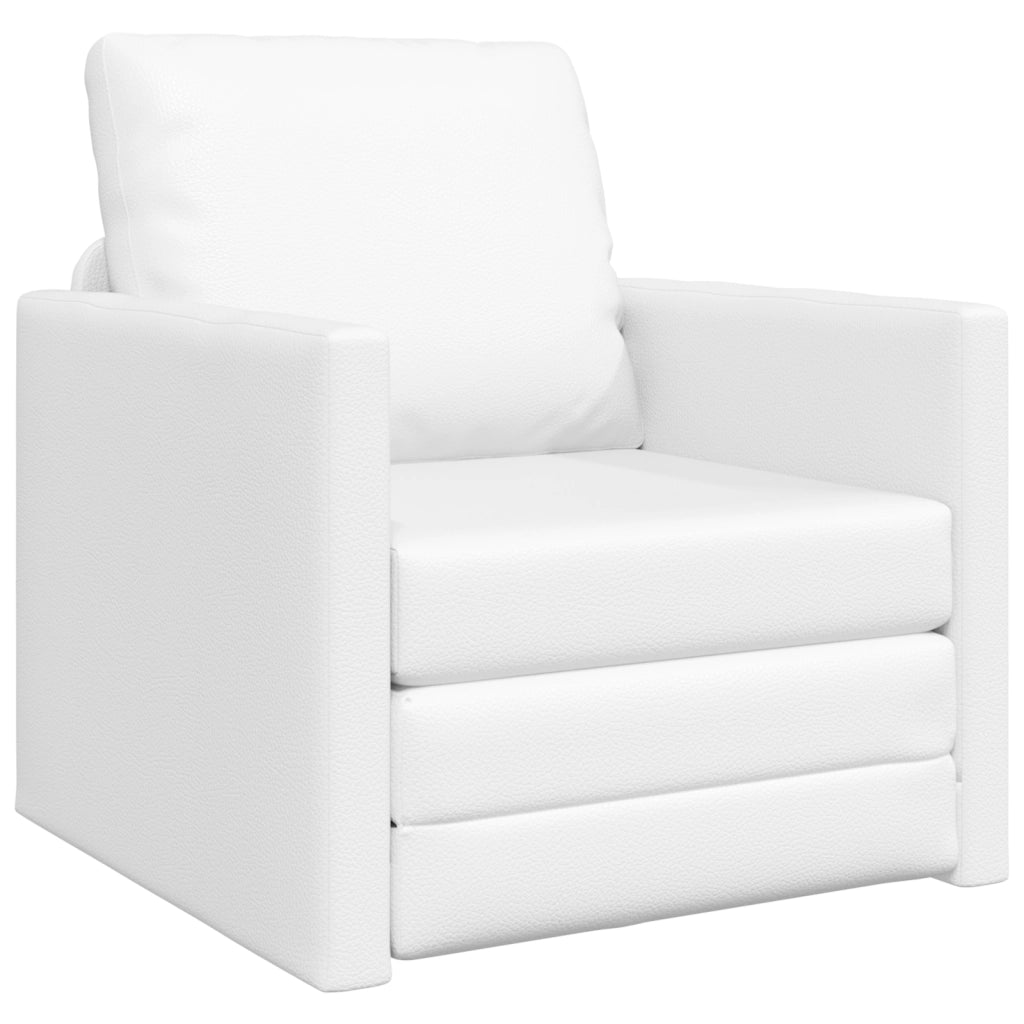 Divano Letto 2-in-1 Bianco 74x77x81 cm Pelle Sintetica