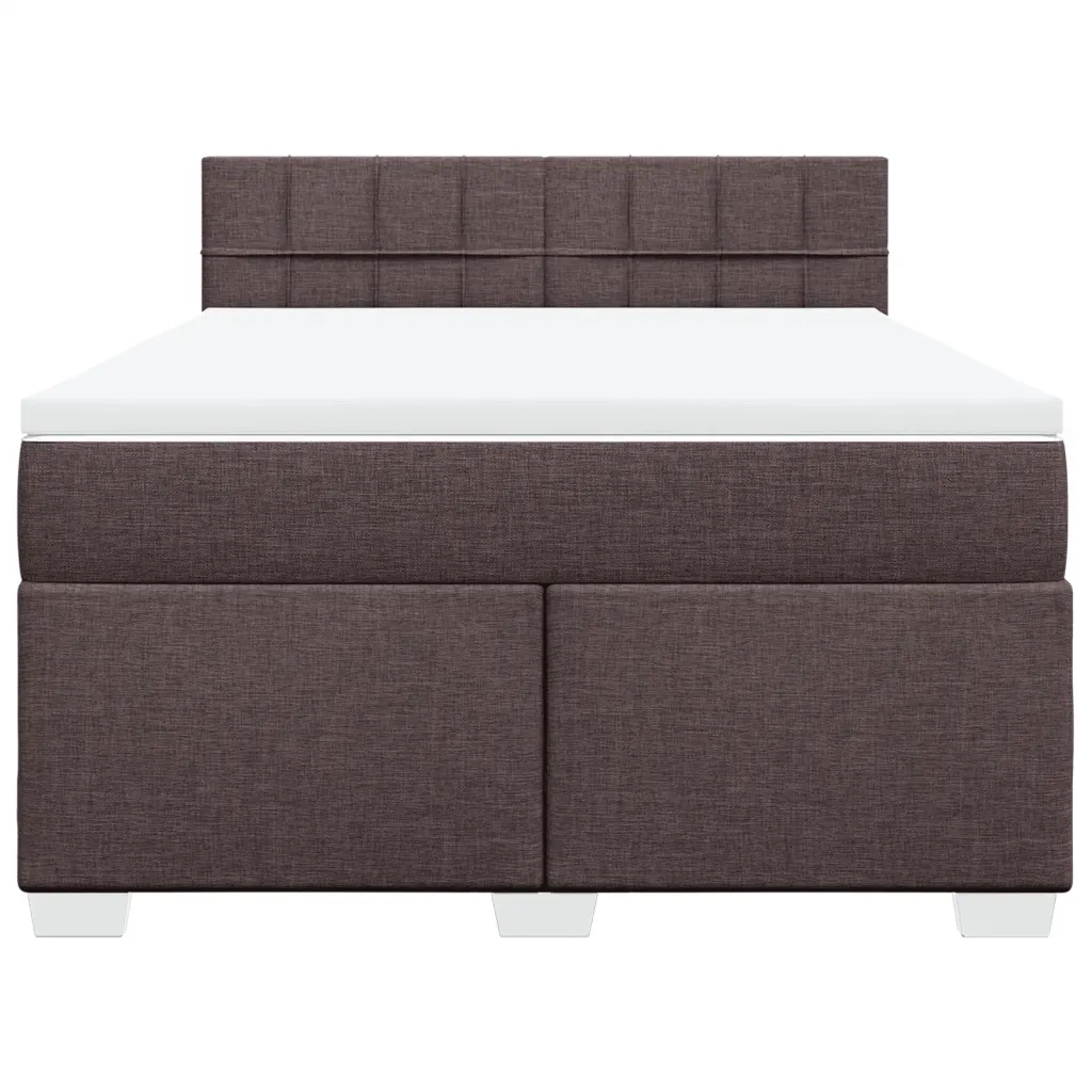 vidaXL Giroletto a Molle con Materasso Marrone Scuro 140x190cm Tessuto