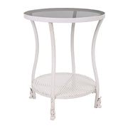 Tavolino in metallo bianco 50x50x60h