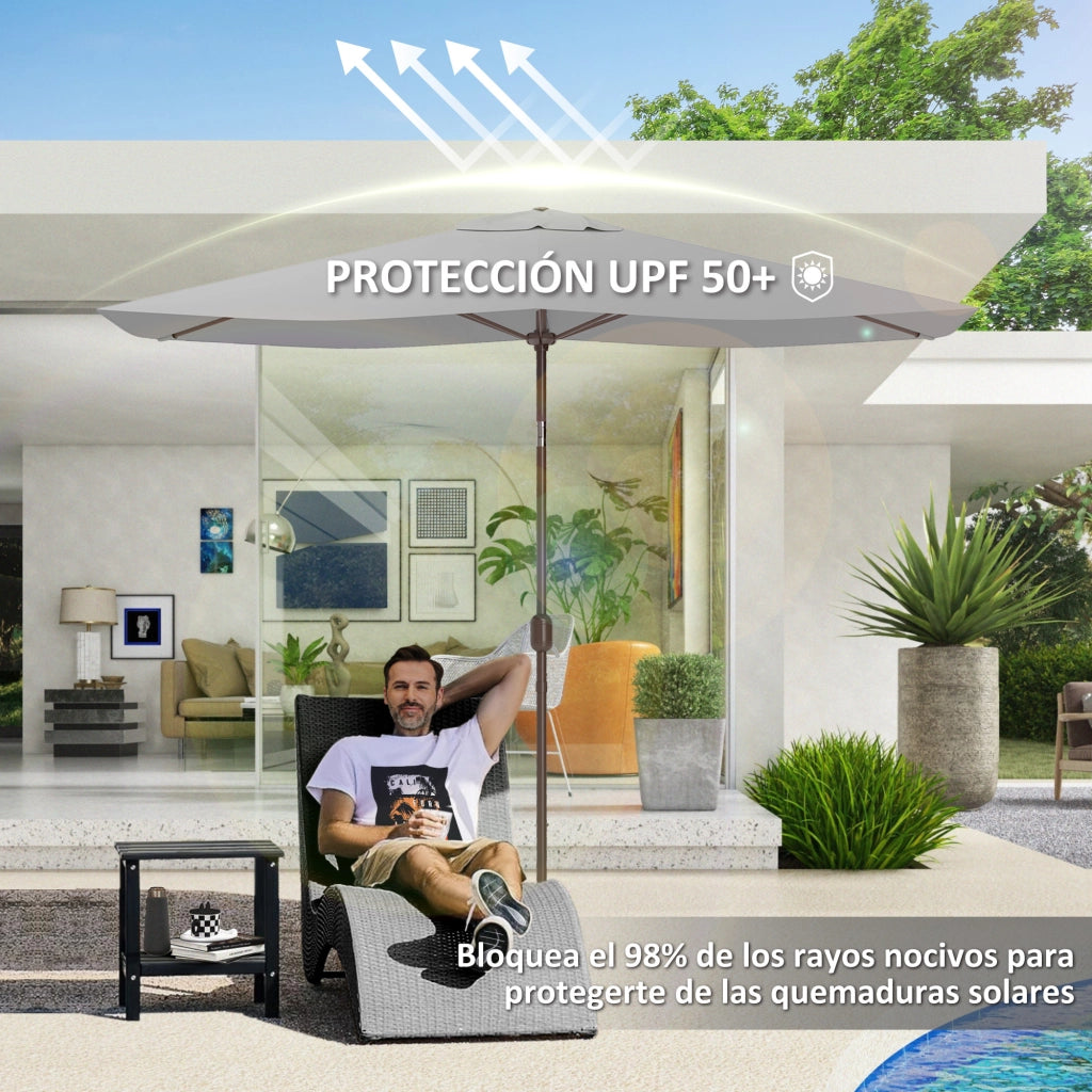 Toldo da giardino 3x2 m ¨C Zephmum ¨C Grigio con protezione UV 50+