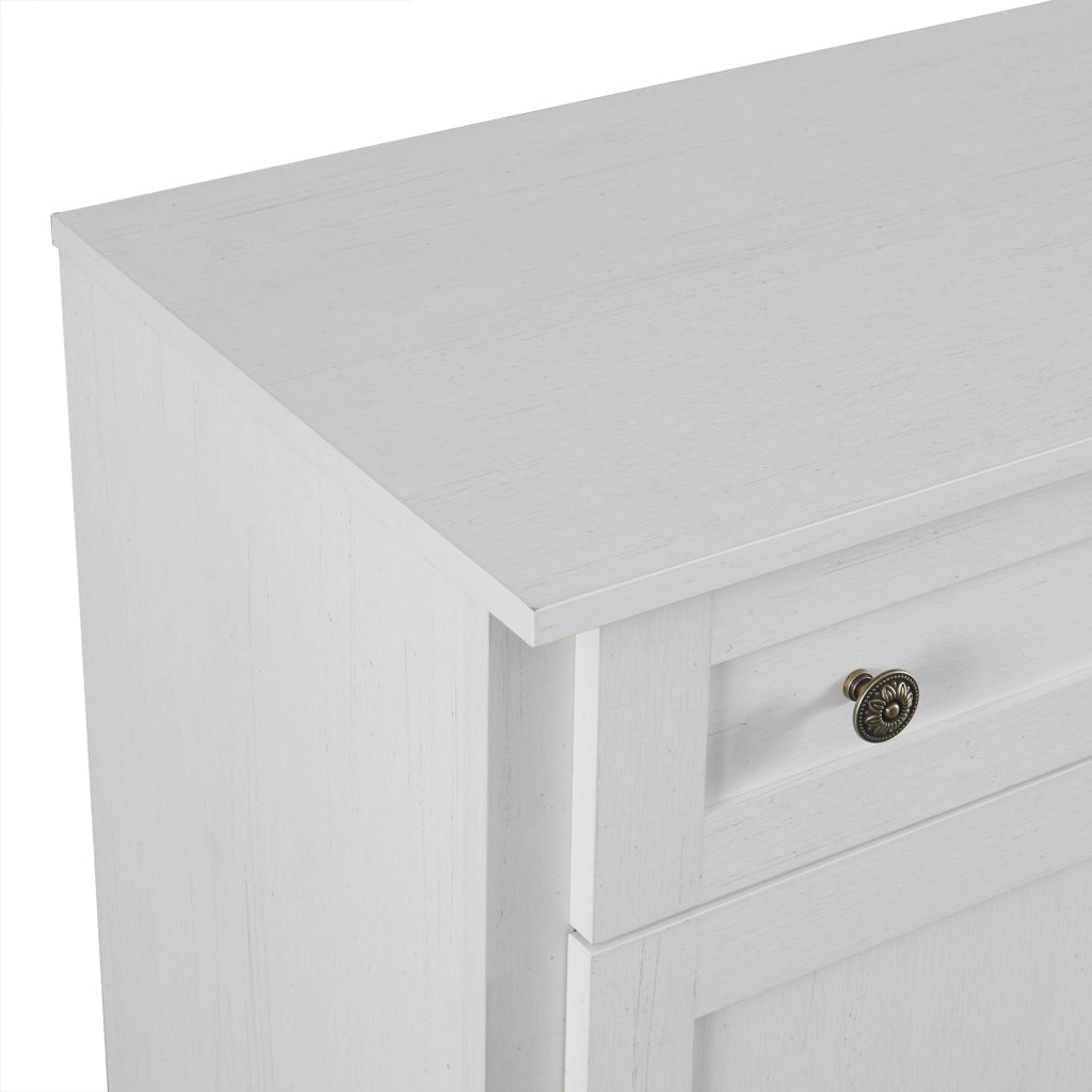 Credenza Moderna con 4 Ante e 2 Cassetti ¨C Xylo ¨C Bianco Antico, 150x40x86 cm