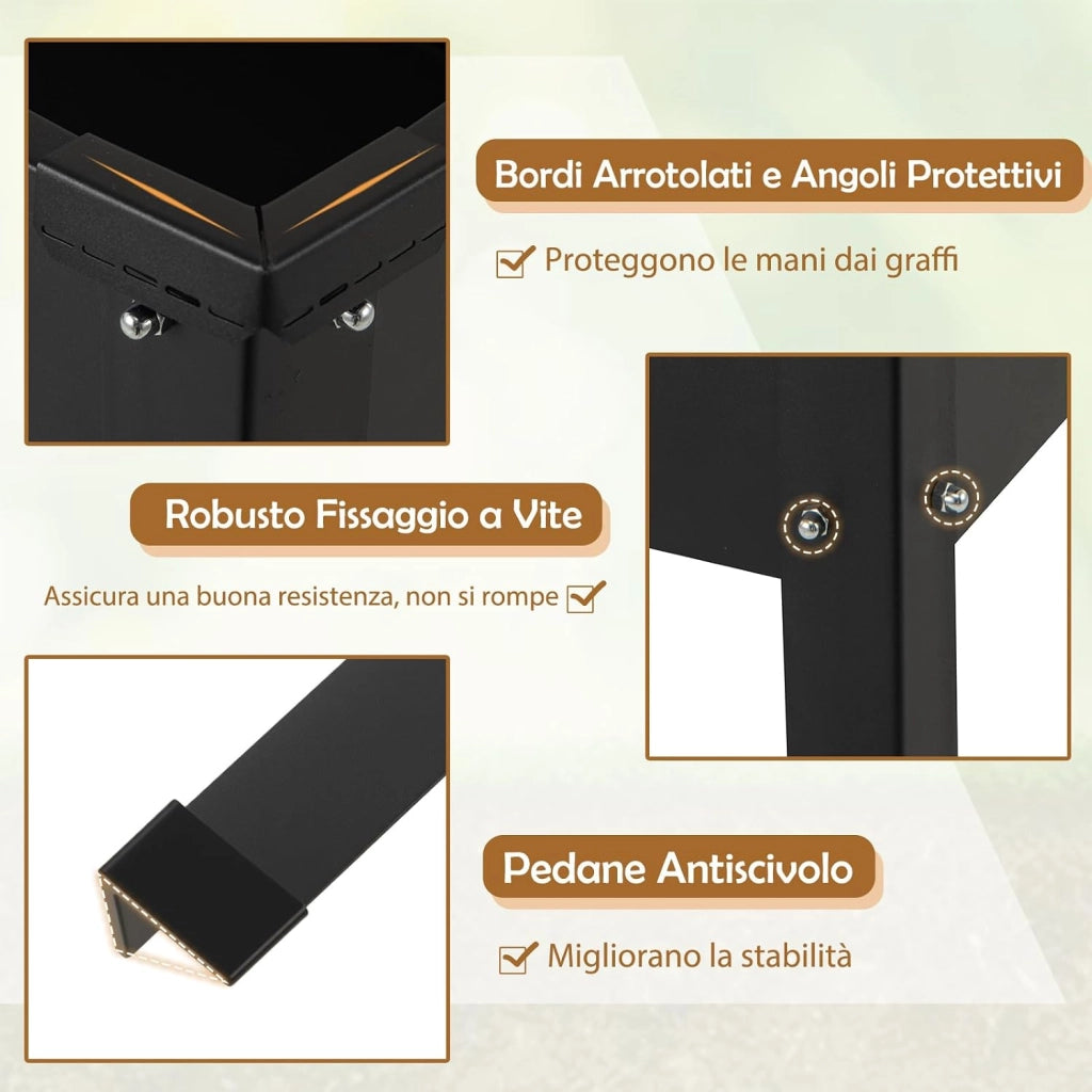 Letto da Giardino Rialzato, Fioriera Elevata con Gambe, Fori di Drenaggio, Aiuola Rialzata per Verdure, Frutta, Fiori e Erbe, Ideale per Balcone, Cortile e Patio, 100 x 40 x 80 cm