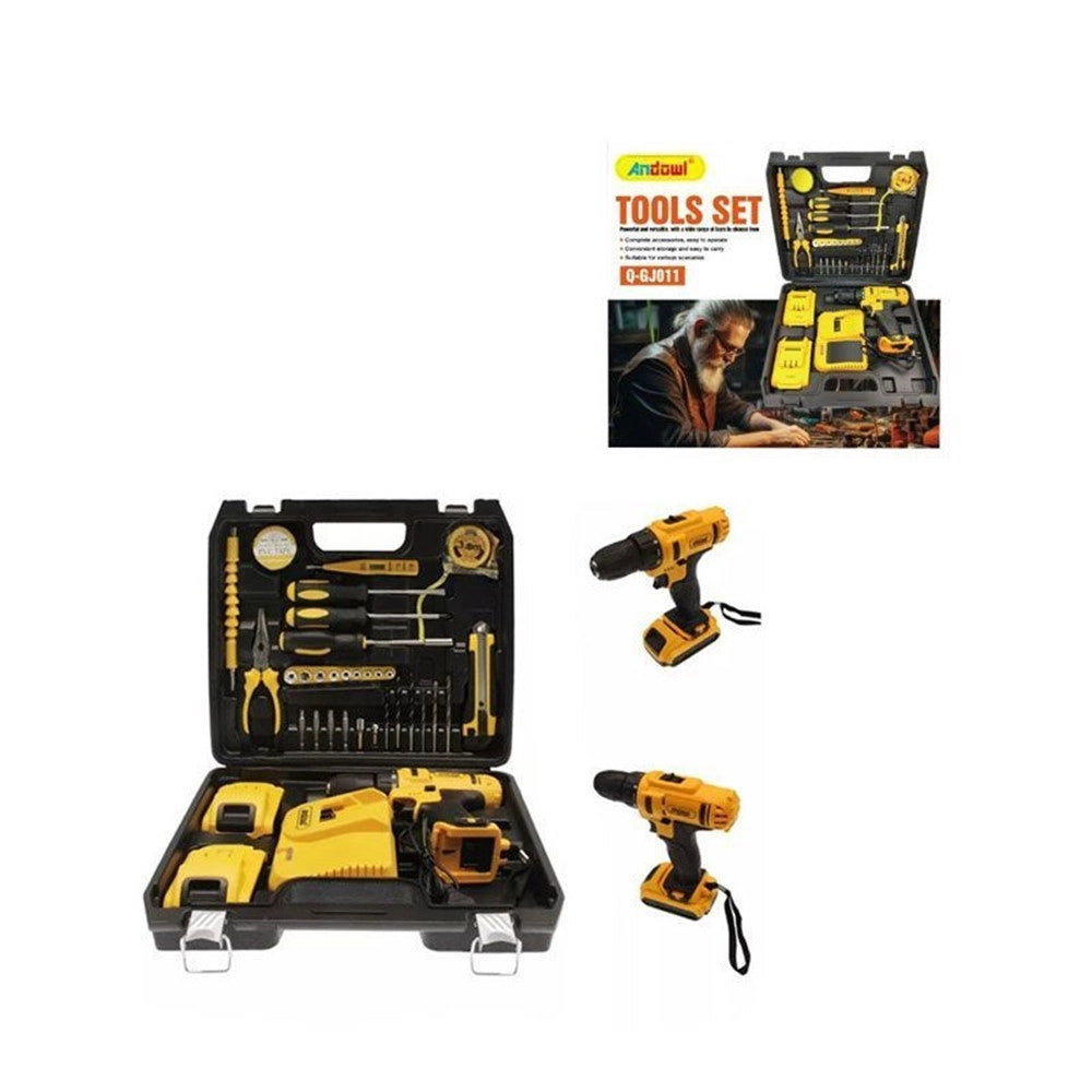 Trade Shop - Set Di Attrezzi Trapano A Percussione Avvitatore Elettrico A Batteria 24v 2x5ah Q-gj011 -