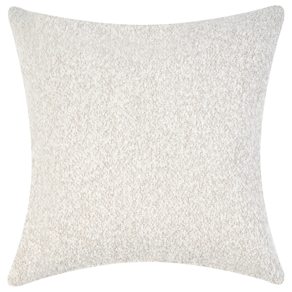 Divano a 3 posti in tessuto bouclé color bianco sporco stile moderno con gambe in metallo